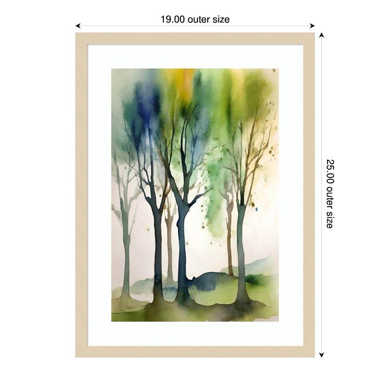 Amanti Art Watercolour Trees 1 by Sally Ann Moss Wood Framed Wall Art Print