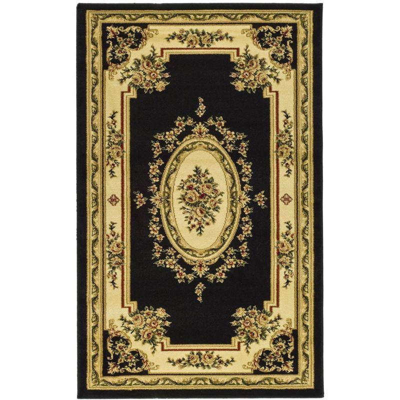Lyndhurst LNH218 Power Loomed Accent Rug - Black/Ivory - 3'3"x5'3" - Safavieh