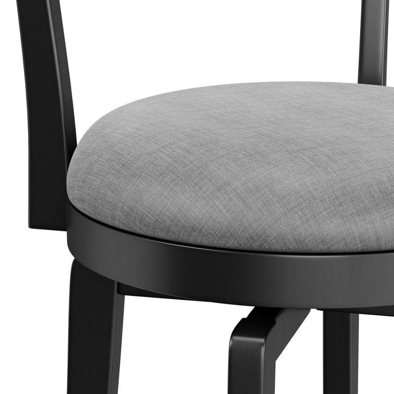 31" Sloan Swivel Barstool Black/Gray - Hillsdale Furniture: Upholstered, Matte Finish, Wood Legs, Foam Padded