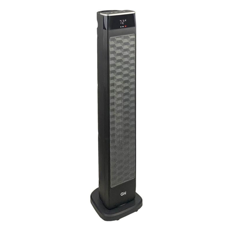 30-Inch Black Ceramic Electric Tower Heater with Thermostat