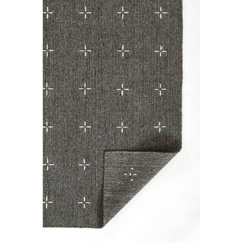 Momeni 3'6"x5'6" Oliver Cross Handloomed Area Rug Charcoal Gray