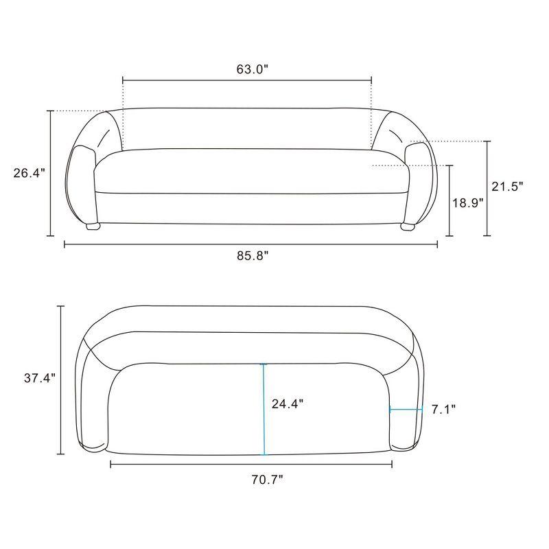 Manhattan Comfort 85.8" Tribeca Modern Chenille Upholstered Sofa Olive Green