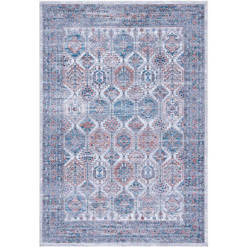 Serapi SEP520 Power Loomed Machine Washable Skid-Resistant Indoor Area Rug - Ivory/Rust - 5'3"x8' - Safavieh