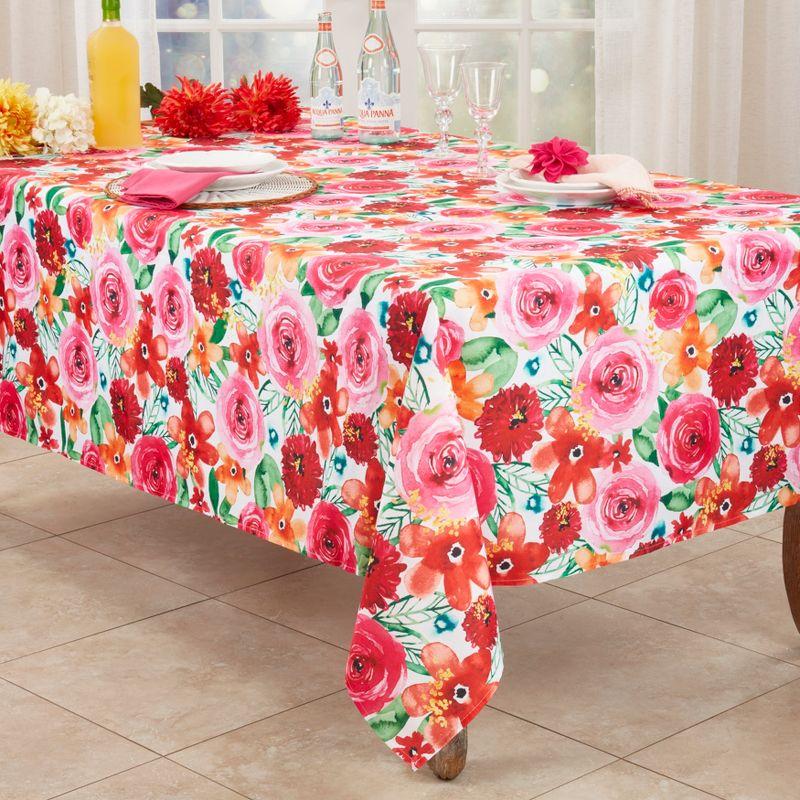 Saro Lifestyle Large Floral Print Tablecloth