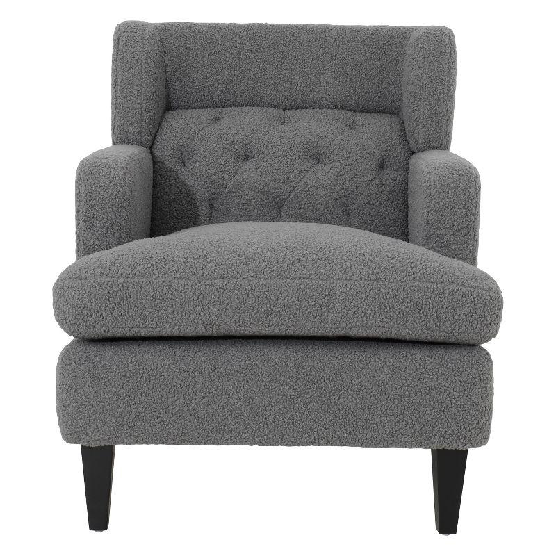 Christopher Knight Home Mantua Fabric Tufted Accent Chairs,Dark Gray