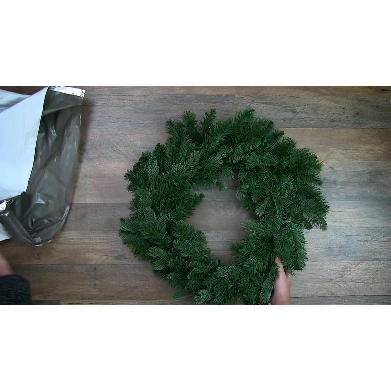 Deluxe Dorchester Pine Artificial Christmas Wreath with Clear Lights, 12-Inch