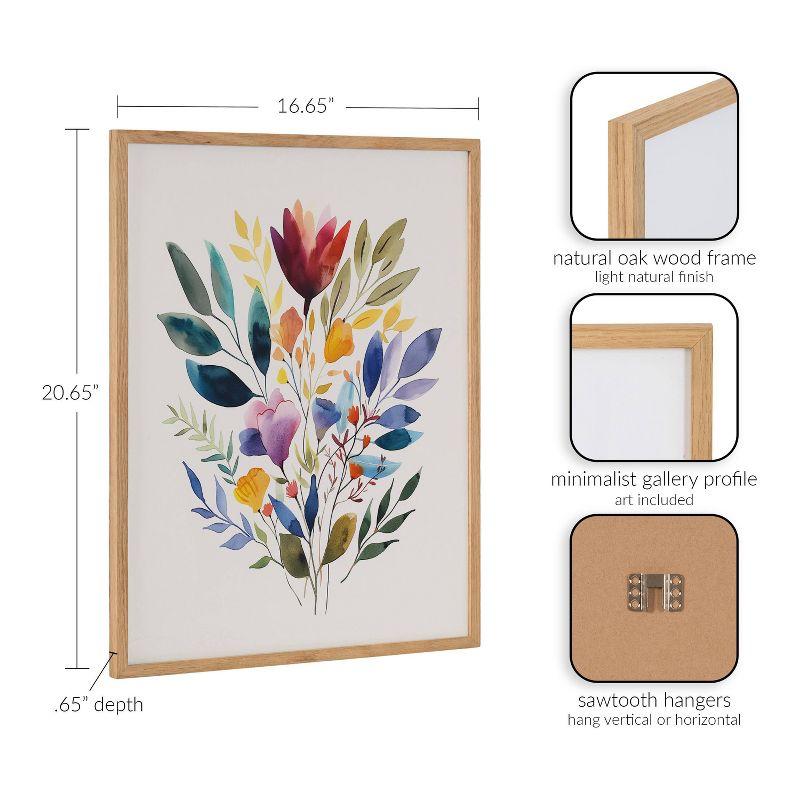 Kate & Laurel All Things Decor 16"x20" Gallery Jewel Tone Botanical Watercolor Bouquet Print by The Creative Bunch Studio Natural