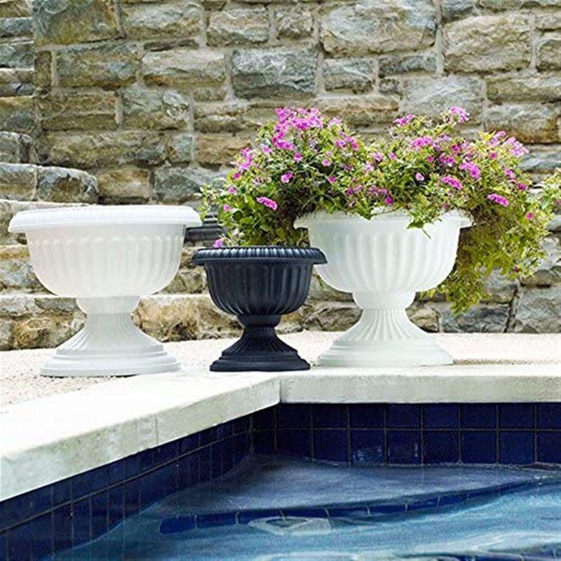 Novelty Grecian Plastic Indoor/Outdoor Urn Planter, Black, 12in