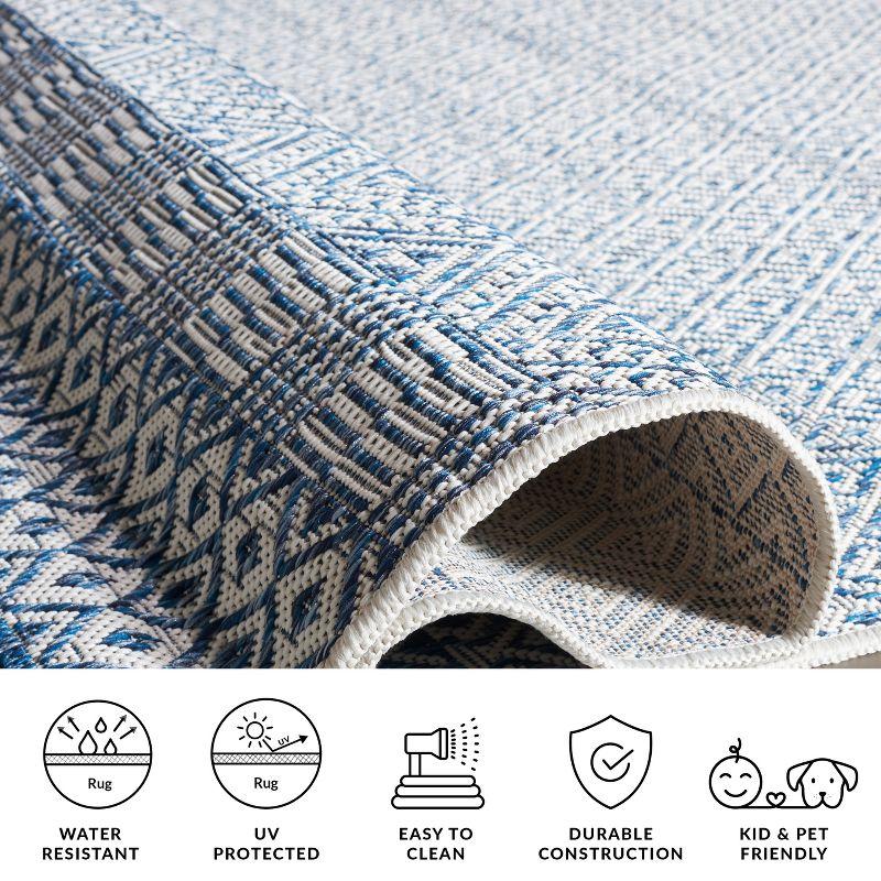Courtyard CY8235 UV & Stain Resistant Non-Shedding Power Loomed Indoor/Outdoor Area Rug - Blue/Navy - 6'7"x9'6" - Safavieh