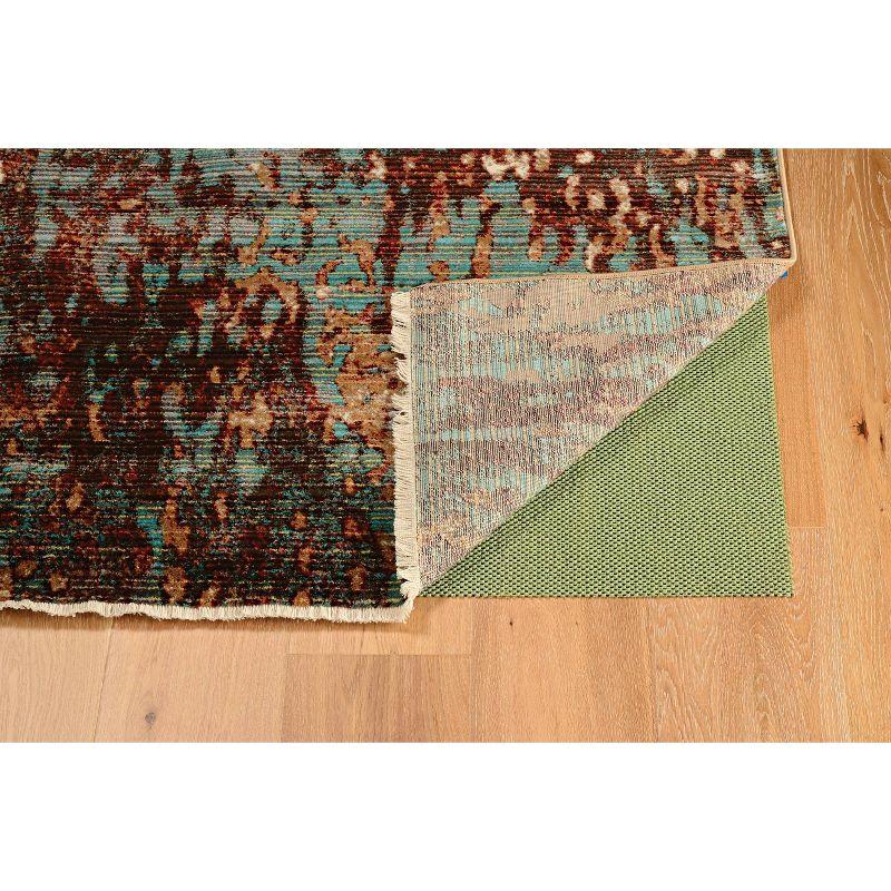 Forest Beige & Green Easy-Care Rectangular Synthetic Rug