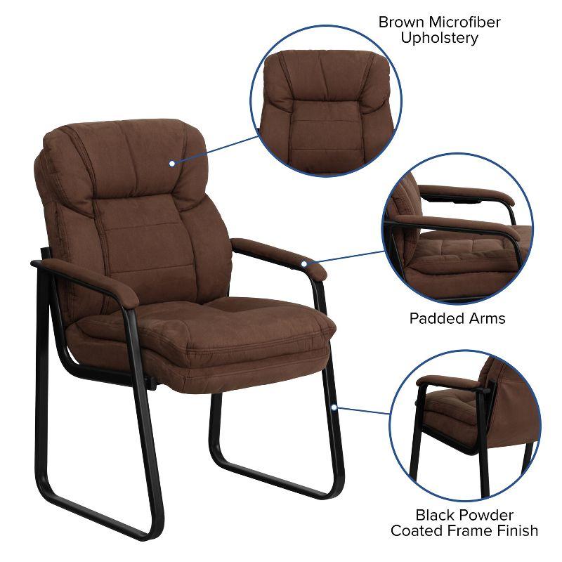Flash Furniture Isla Modern LeatherSoft Executive Side Reception Chair with Sled Base