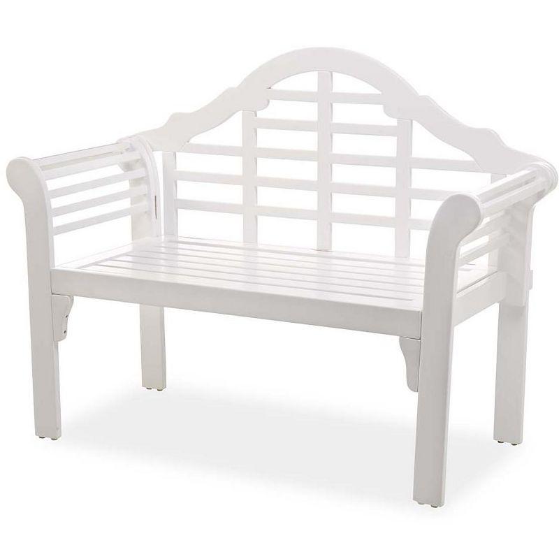 Lutyens White Eucalyptus Wood Outdoor Garden Bench