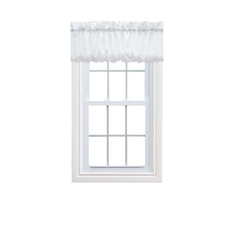 Ellis Stacey 1.5" Rod Pocket High Quality Fabric Solid Color Window Balloon Valance 60"x15" White