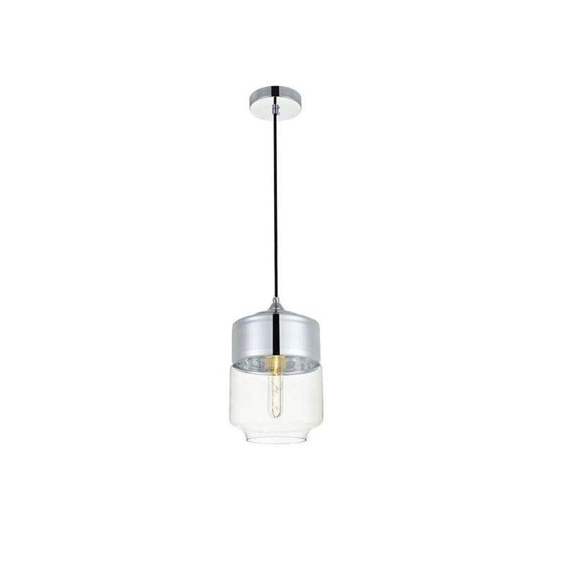 Elegant Lighting Ashwell 1 Light Chrome Pendant With Clear Glass