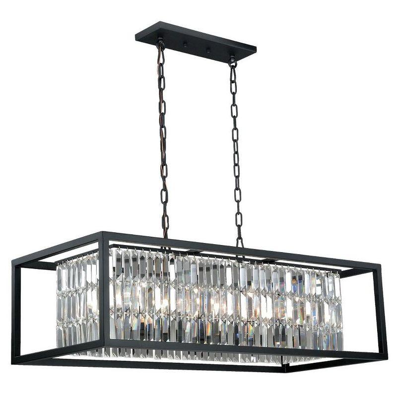 Catana 40" Bronze and Crystal 8-Light Chandelier