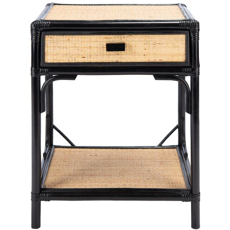 Roya 1 Drawer 1 Shelf Nightstand - NST4005 - Black/Natural - Safavieh
