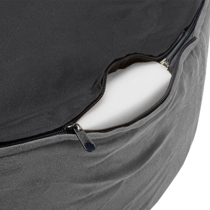 FurHaven Faux Sherpa & Suede Oval Dog Bed