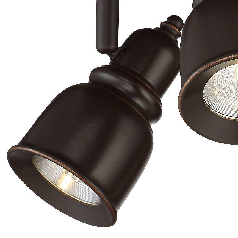 Pro Track Denise 3-Head LED Ceiling Track Light Fixture Kit GU10 Spot Light Dimmable Low Profile Brown Bronze Finish Rustic Kitchen Bathroom 10" Wide