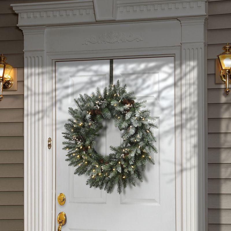 30" Prelit LED Snowy Morgan Spruce Wreath Twinkly Lights - National Tree Company