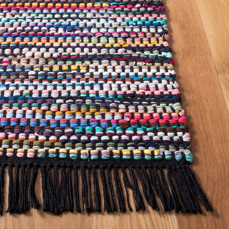 Coastal Black Stripe Handwoven Flatweave Rug 6' x 9'