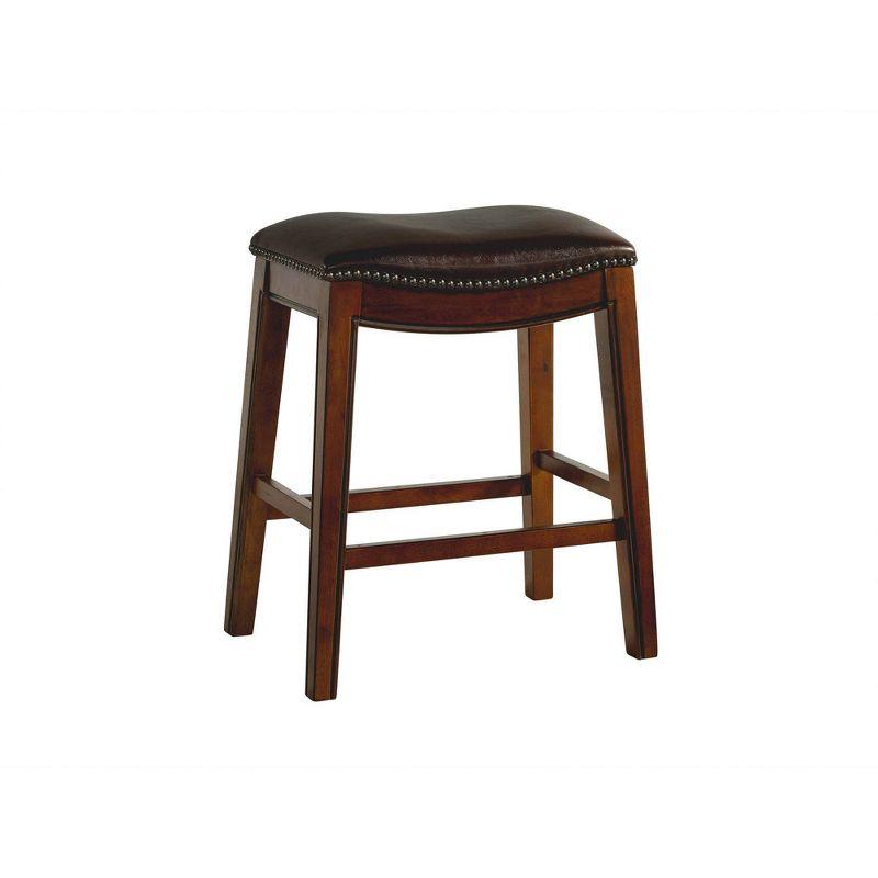 24" Bowen Backless Counter Height Barstool Brown - Picket House Furnishings: Espresso Finish, Nailhead Trim