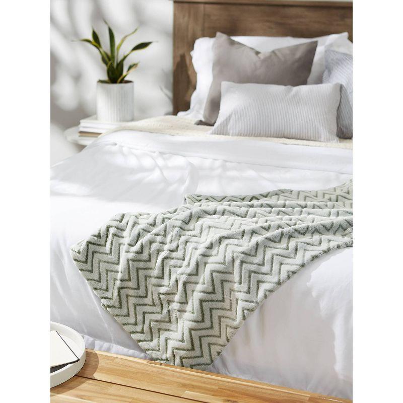 50"x60" Chevron Plush Throw Blanket - Design Imports