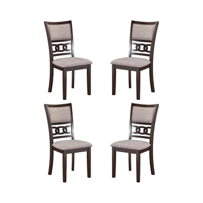 New Classic Furniture, Gia Cherry Wood Dining Chair with Fabric Seat (Set of 4)
