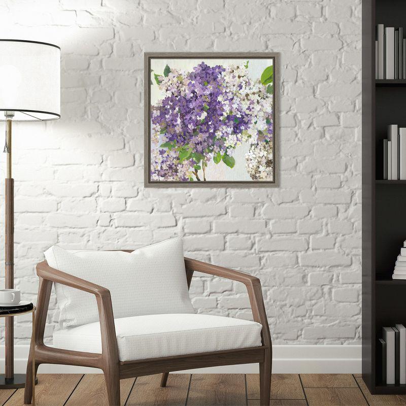 Amanti Art Purple Summer Hydrangea II by Asia Jensen Canvas Wall Art Print Framed 16 x 16-in.