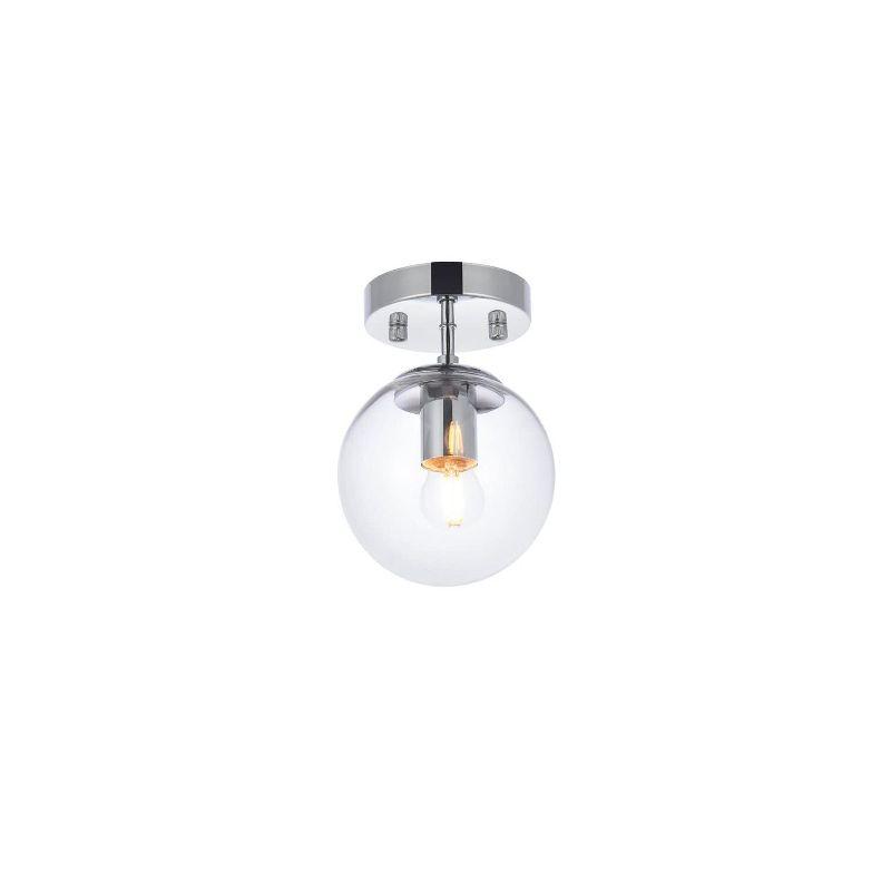 Elegant Lighting Mimi six inch dual flush mount and bath sconce in chrome with clear glass