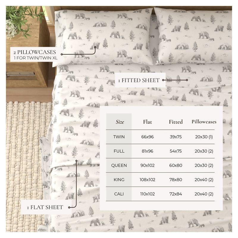 100% Cotton Lodge Printed Flannel Sheet Set