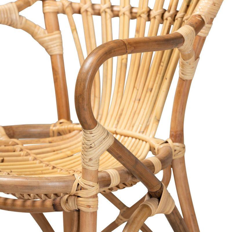 Sheraton Rattan Armchair Natural - bali & pari: Boho Style, Polyester Upholstery, Wood Frame, No Assembly Required