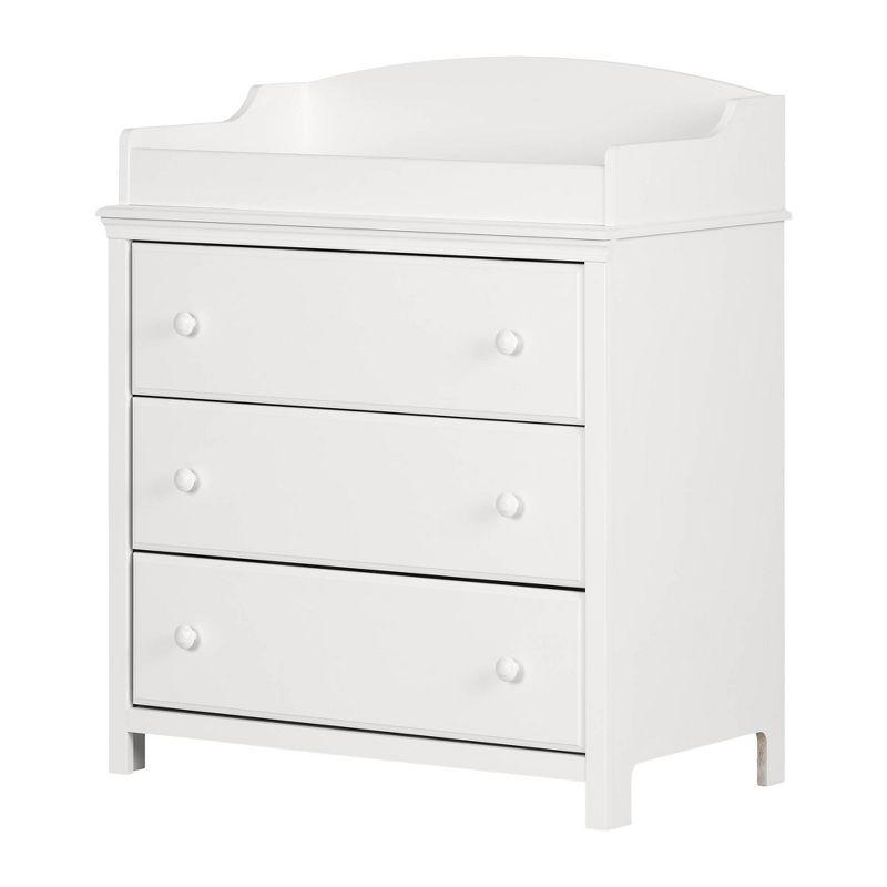 Pure White Compact Changing Table with Drawers