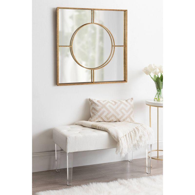 30" x 30" Ansonia Square Wall Mirror Gold - Kate & Laurel All Things Decor: Modern Style, Metal Frame, No Assembly Required