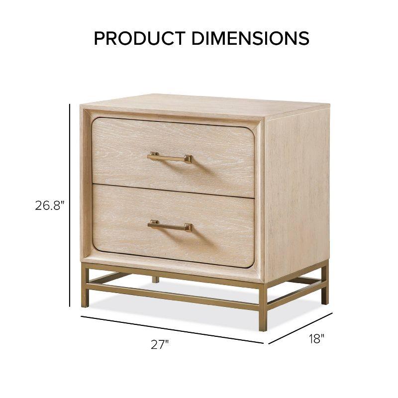 HOMES: Inside + Out Neovesi Nightstand Boho with 2 Drawer Oak