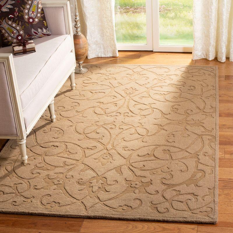 Luxurious Hand-Tufted New Zealand Wool Area Rug, 4' x 6', Light Brown