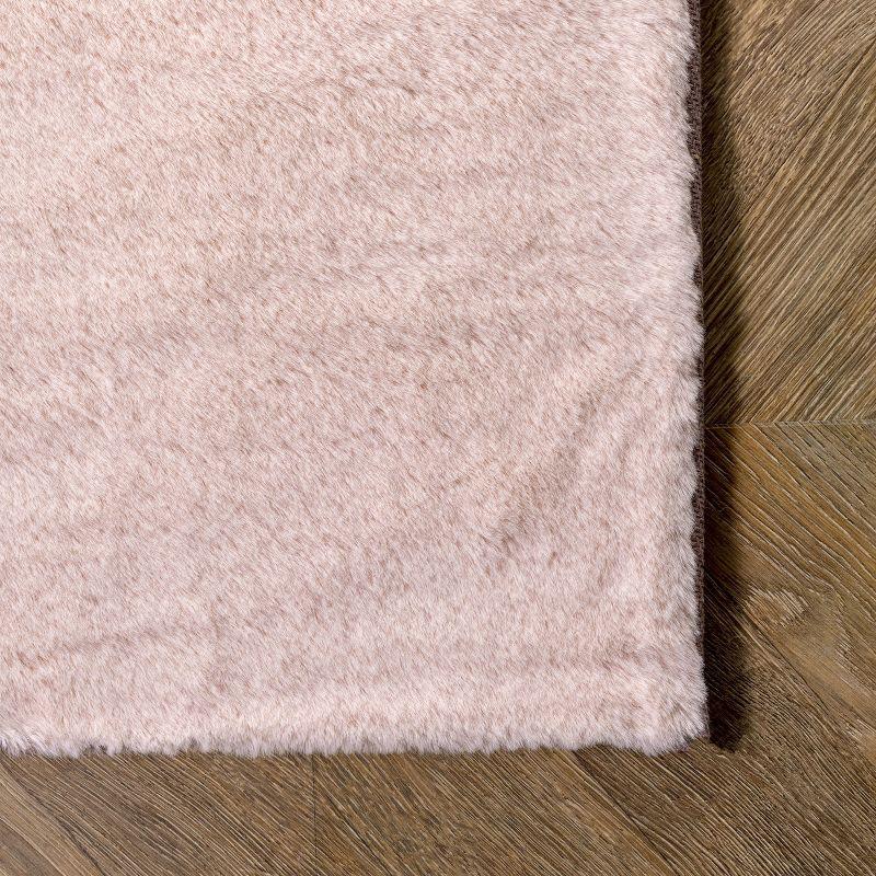 Nuloom Layne Soft Silky Faux Rabbit Fur Kitchen Runner Indoor Area Rug - Hallway, Entryway, 2' x 6', Pink