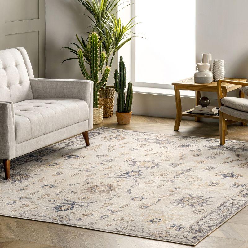 Eco-Friendly Easy-Care Gray Synthetic 4' x 6' Area Rug