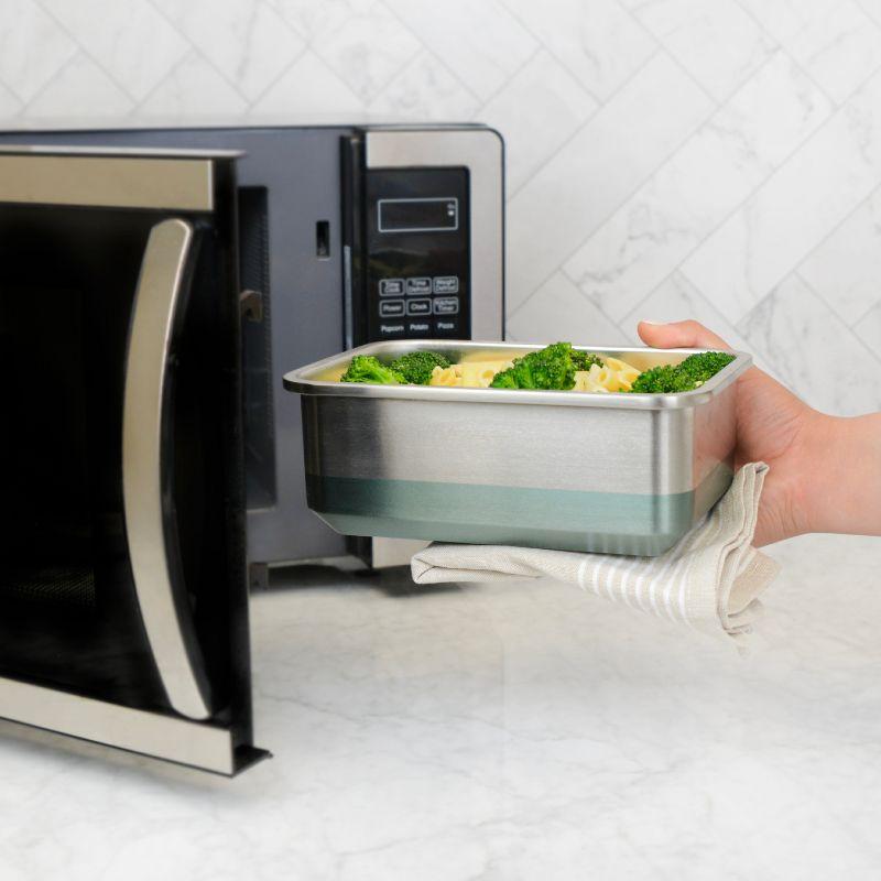 Bentgo Microsteel Heat and Eat Container Aqua: Leakproof Lunch & Snack Storage, BPA-Free, Dishwasher Safe, 8.5 Volume