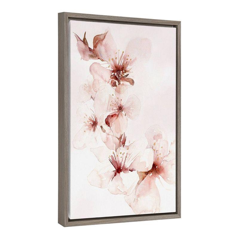 16" x 23" Watercolor Blossoms II Framed Canvas Wall Art - Amanti Art: Botanical Decor, Modern Style