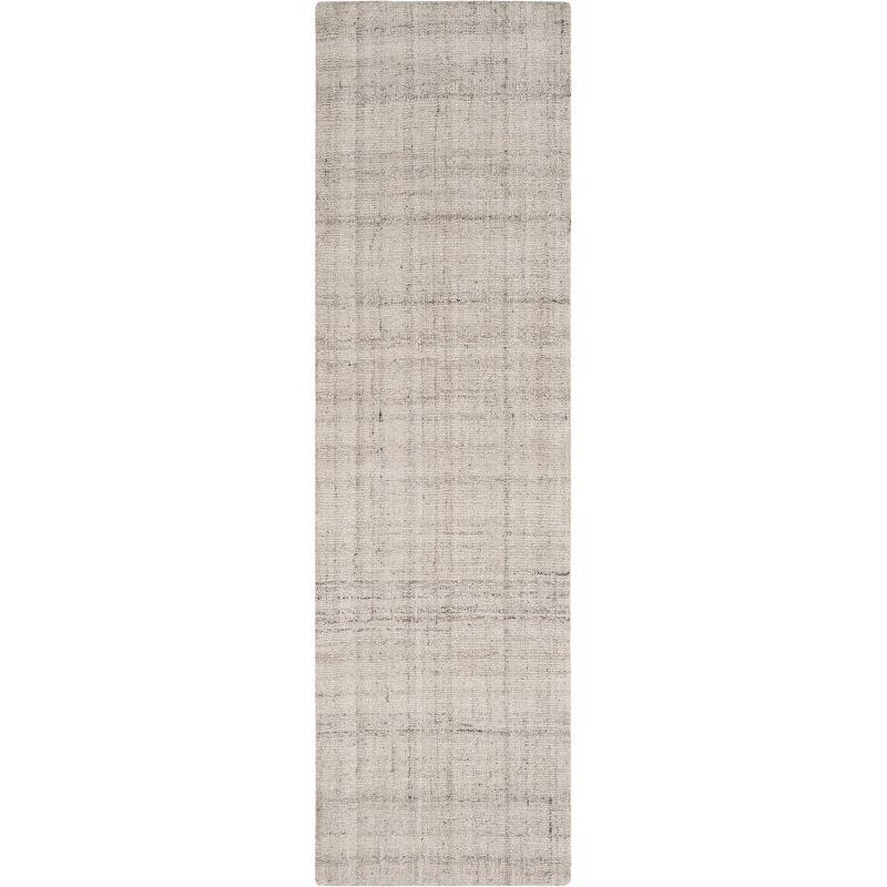 Handmade Abstract Cushion-Soft Gray Wool Area Rug