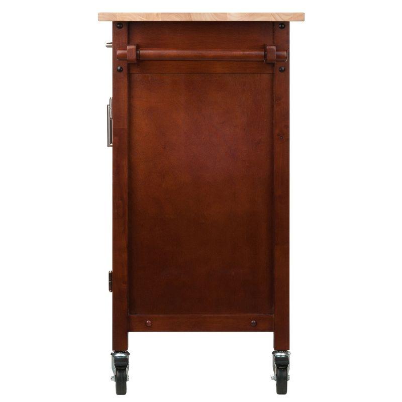 Marissa Kitchen Cart Walnut - Winsome: Solid Beechwood Top, Enclosed Cabinet, Locking Casters