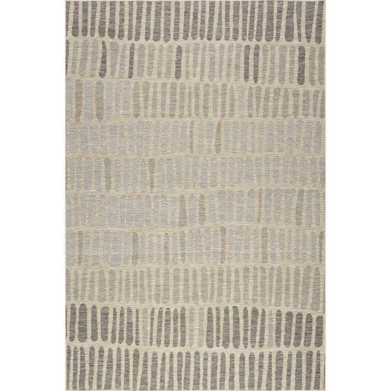 Briseis Beige and Gray Geometric Indoor/Outdoor Area Rug