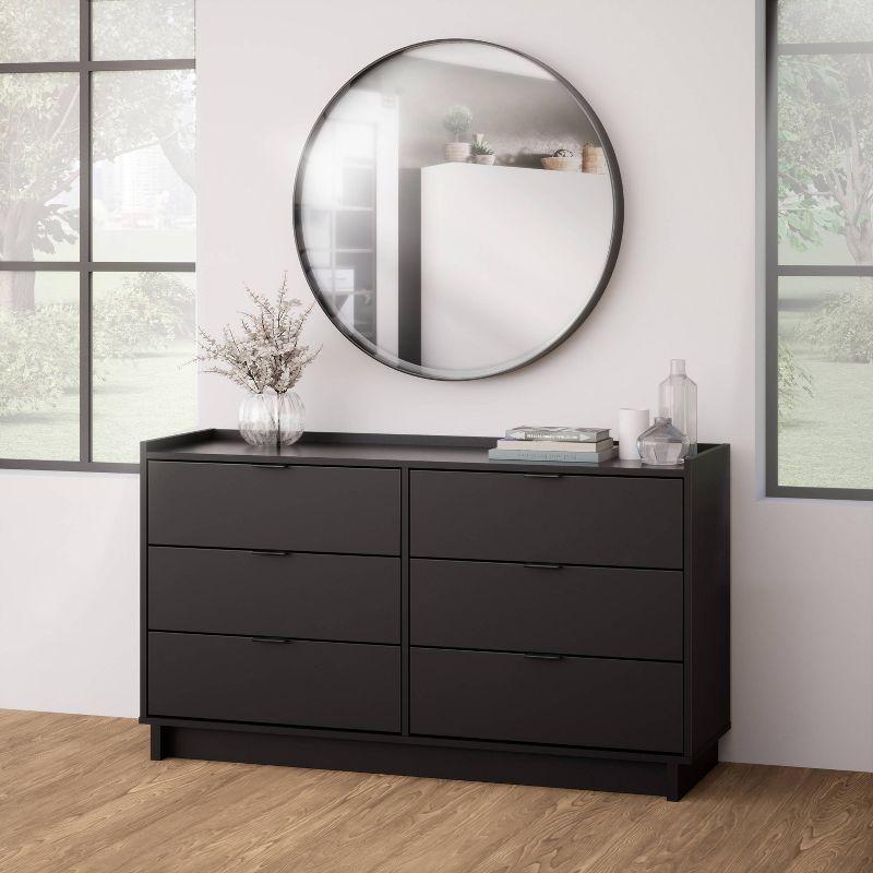 Prepac 52.5" Wide Simply Modern 6 Drawer Dresser Black