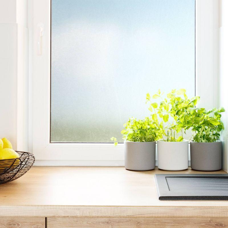 Fablon Set of 2 Ice Flowers Window Film: Clear Vinyl Privacy & UV Protection, Frosted Insulation, 78.74" x 17.71"