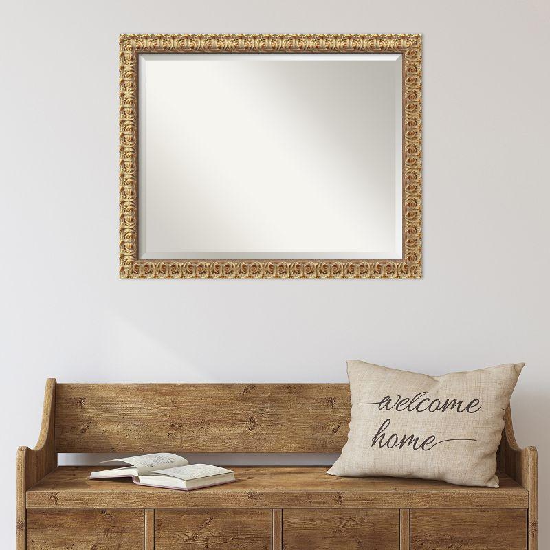 Amanti Art Florentine Gold Beveled Wood Framed Wall Mirror