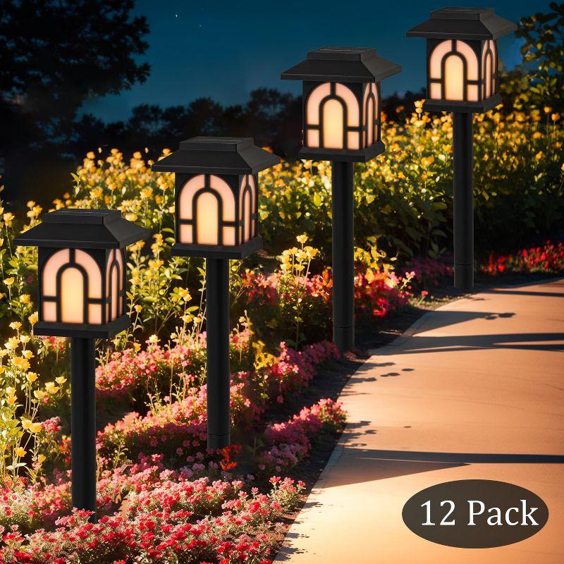 C Cattleya Low-voltage Black Aluminum Led Landscape Path Lights With Frosted Glass Shade(4-pack) (Set of 4)