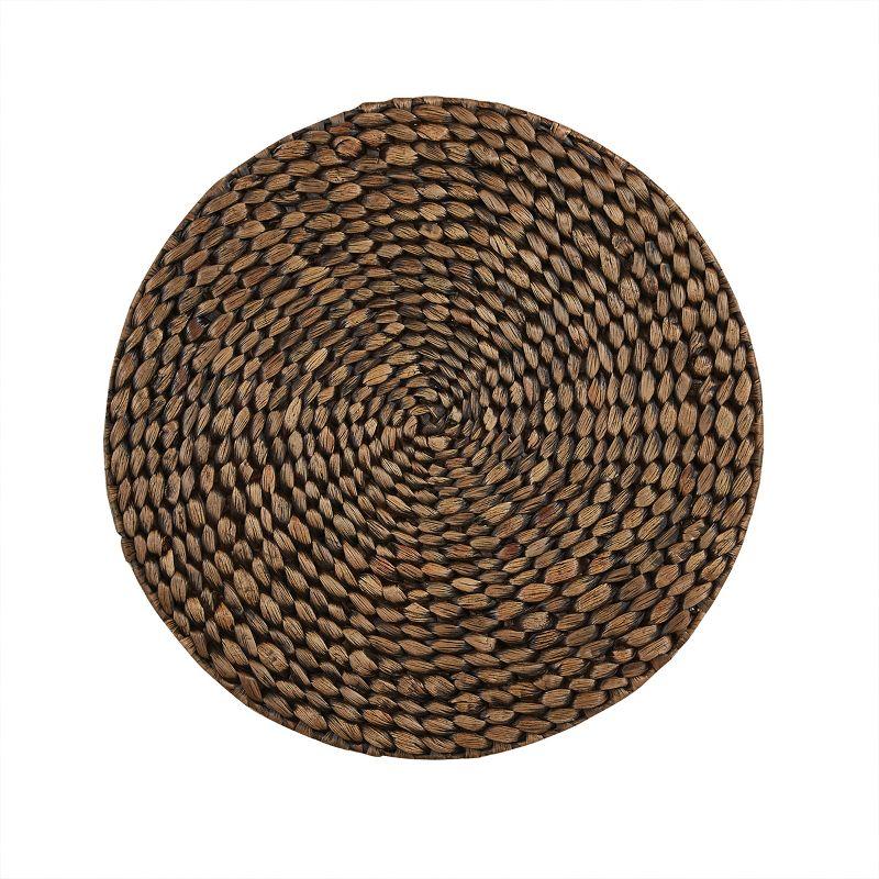 Brown Braided Hyacinth Round Charger Set of 4