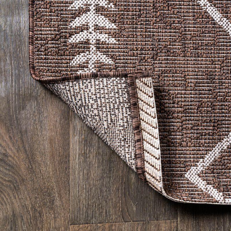 8' X 10' Derya Diamond Trellis Indoor/Outdoor Area Rug, Brown/Beige - JONATHAN Y