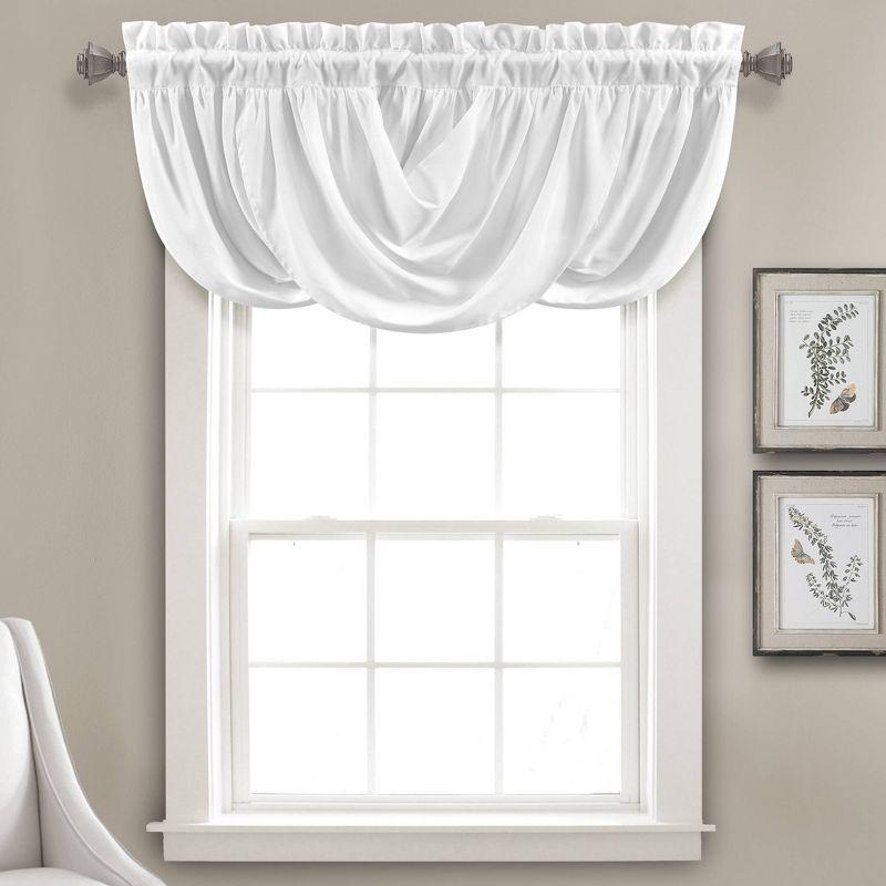 Lucia White Polyester Rod Pocket Window Valance