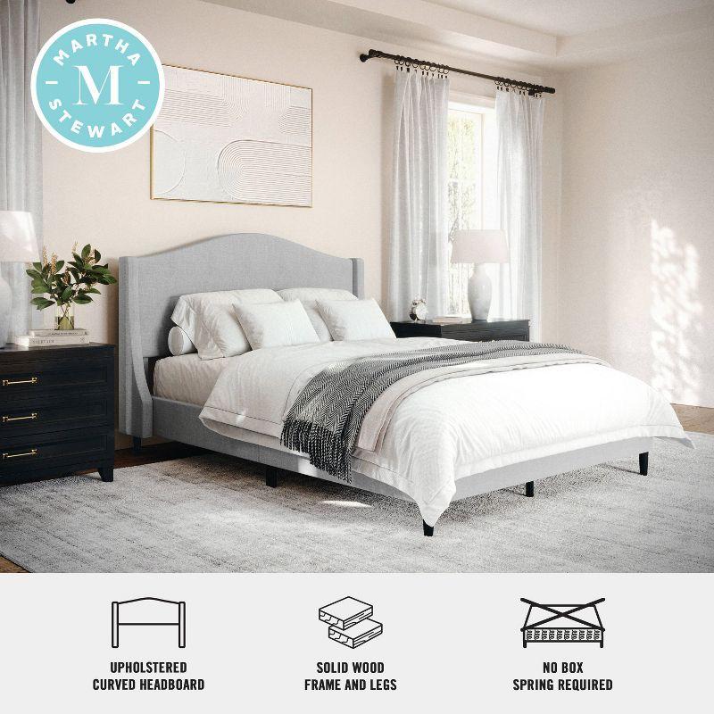 Martha Stewart Martha Stewart Amelia Upholstered Platform Bed With Curved Headboard